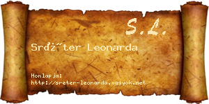 Sréter Leonarda névjegykártya